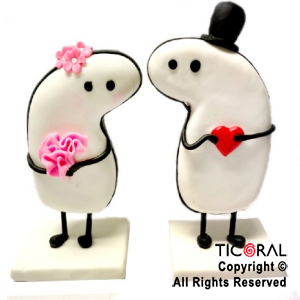 ADORNO PAREJA NOVIOS MEMES PORCELANA FRIA x 1